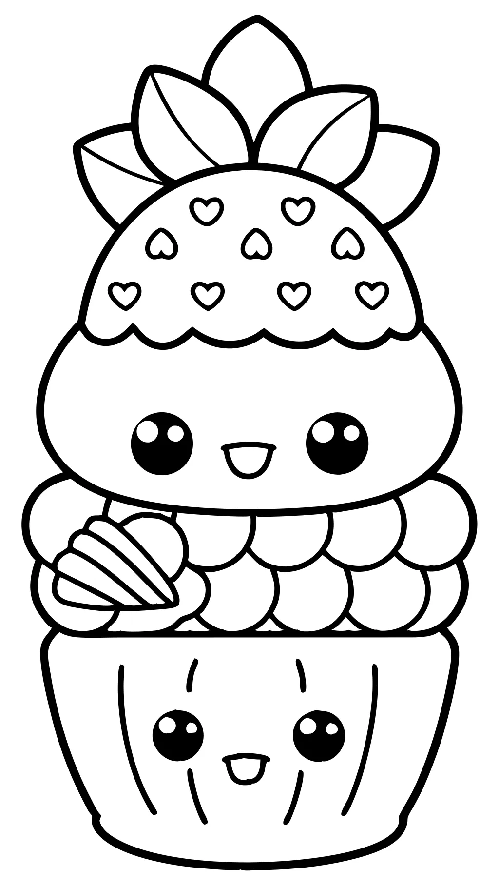 cute kawaii food coloring pages